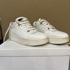 Jimmy Choo Hawaii White Leather Sneakers